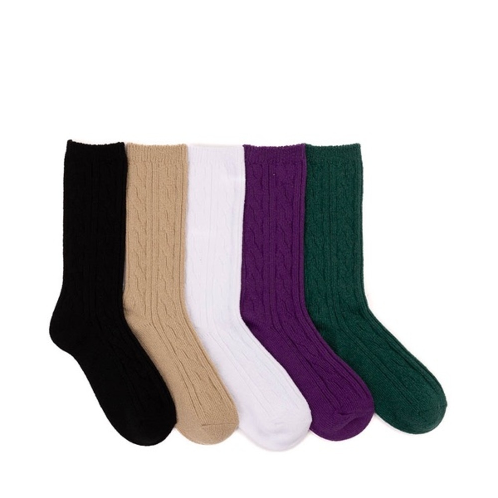 Journeys Womens Cable Knit Crew Socks 5 Pack